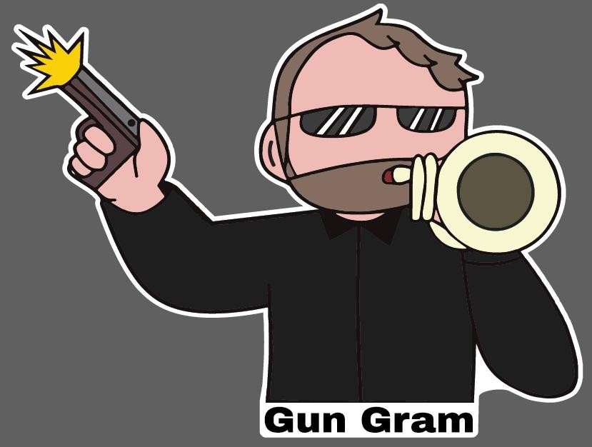 Charlie Cook Gun Gram Sticker