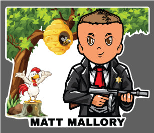 Matt Mallory Large Sticker 4"x3.3"